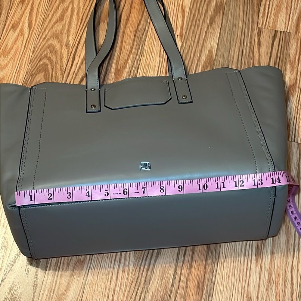 Ivanka Trump SoHo Leather Tote, work bag, Grey Taupe, Lg - Picture 10 of 16